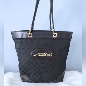 Gucci signature Punch tote canvas leather EUC